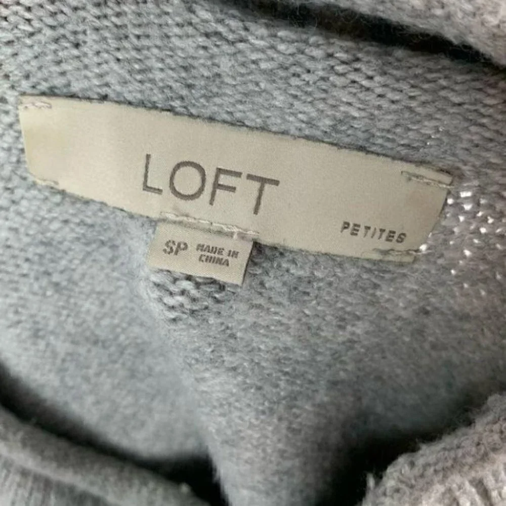 Ann Taylor loft sweater sz SP Gray raw wool blend